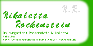 nikoletta rockenstein business card